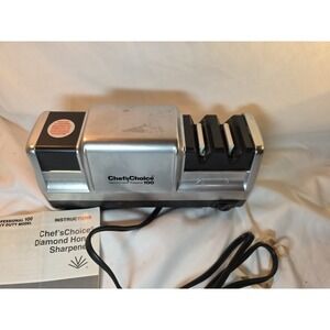Vintage Chef's Choice Chrome Diamond Hone Knife Sharpener Model 100 Heavy Duty